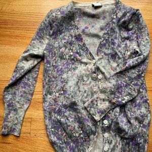 Floral JCrew merino wool cardigan